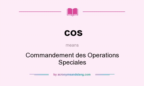 What does cos mean? It stands for Commandement des Operations Speciales