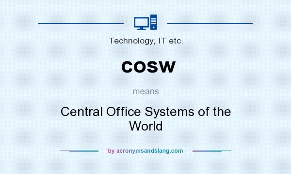 What does cosw mean? It stands for Central Office Systems of the World