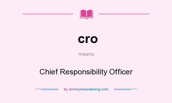 What does cro mean? It stands for Chief Responsibility Officer