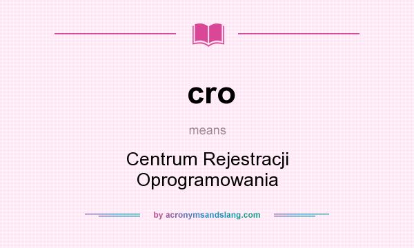 What does cro mean? It stands for Centrum Rejestracji Oprogramowania