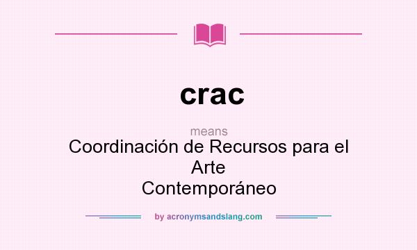 What does crac mean? It stands for Coordinación de Recursos para el Arte Contemporáneo
