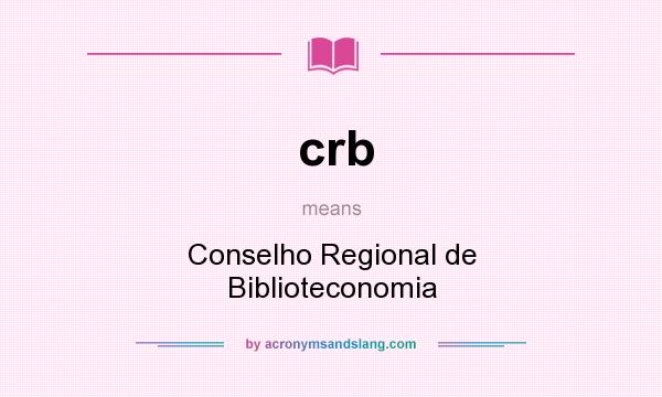 What does crb mean? It stands for Conselho Regional de Biblioteconomia