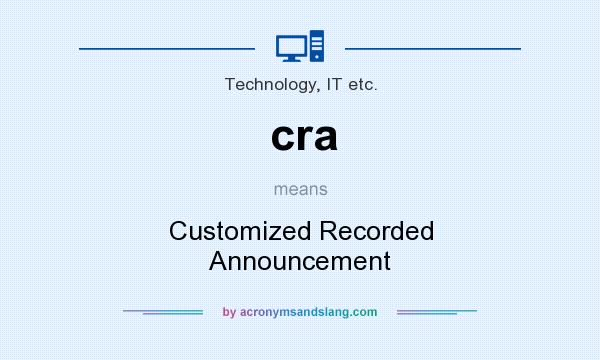 What does cra mean? It stands for Customized Recorded Announcement
