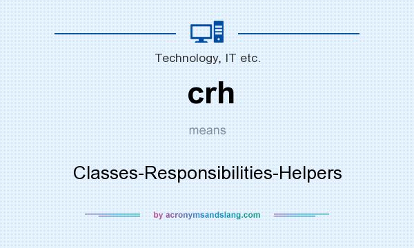 What does crh mean? It stands for Classes-Responsibilities-Helpers