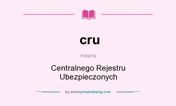 What does cru mean? It stands for Centralnego Rejestru Ubezpieczonych