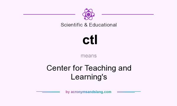 What does ctl mean? It stands for Center for Teaching and Learning`s