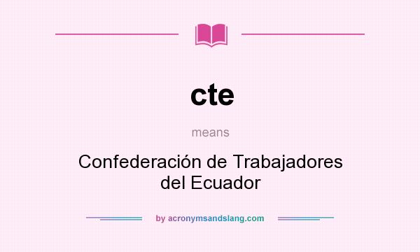 What does cte mean? It stands for Confederación de Trabajadores del Ecuador