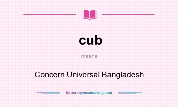 What does cub mean? It stands for Concern Universal Bangladesh
