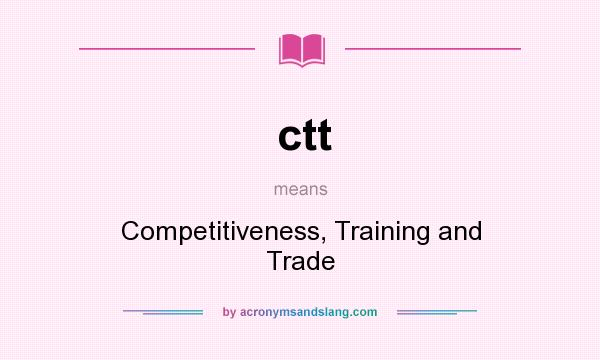 What does ctt mean? It stands for Competitiveness, Training and Trade