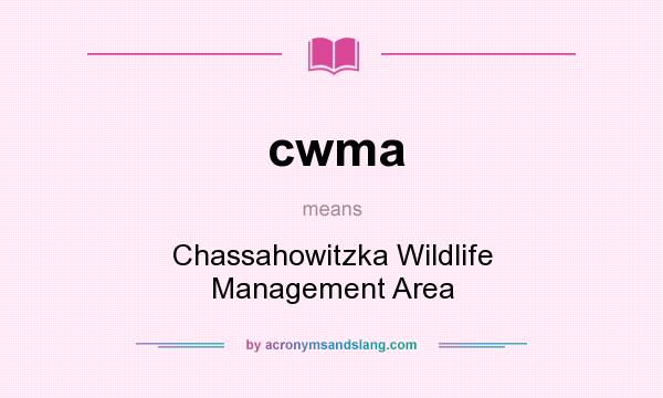 What does cwma mean? It stands for Chassahowitzka Wildlife Management Area