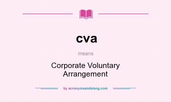 What does cva mean? It stands for Corporate Voluntary Arrangement