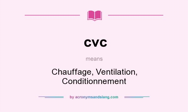 What does cvc mean? It stands for Chauffage, Ventilation, Conditionnement