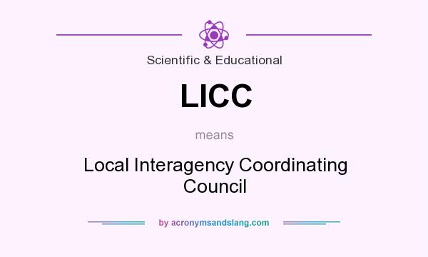 What does LICC mean? It stands for Local Interagency Coordinating Council