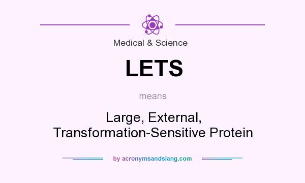 What does LETS mean? It stands for Large, External, Transformation-Sensitive Protein