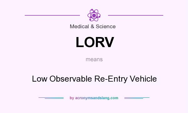 What does LORV mean? It stands for Low Observable Re-Entry Vehicle