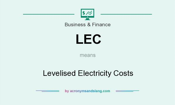 What does LEC mean? It stands for Levelised Electricity Costs