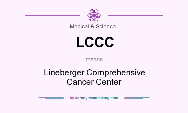 What does LCCC mean? It stands for Lineberger Comprehensive Cancer Center