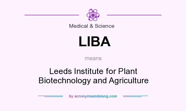What does LIBA mean? It stands for Leeds Institute for Plant Biotechnology and Agriculture