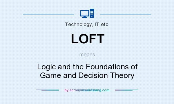 What does LOFT mean? It stands for Logic and the Foundations of Game and Decision Theory