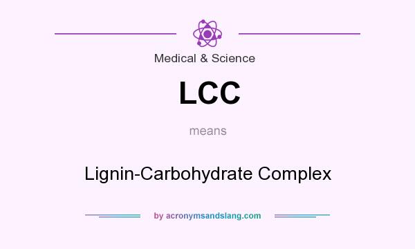 What does LCC mean? It stands for Lignin-Carbohydrate Complex
