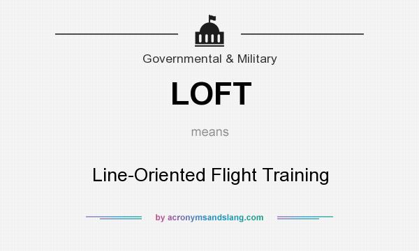 What does LOFT mean? It stands for Line-Oriented Flight Training