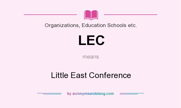 What does LEC mean? It stands for Little East Conference