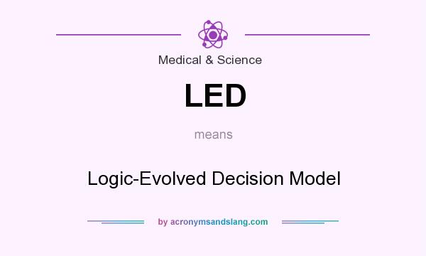 What does LED mean? It stands for Logic-Evolved Decision Model
