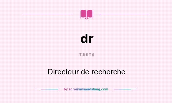 What does dr mean? It stands for Directeur de recherche