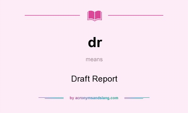 What does dr mean? It stands for Draft Report