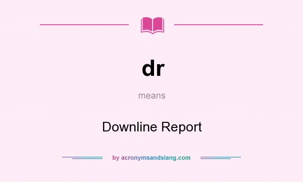 What does dr mean? It stands for Downline Report