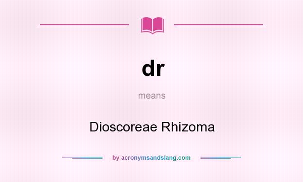 What does dr mean? It stands for Dioscoreae Rhizoma