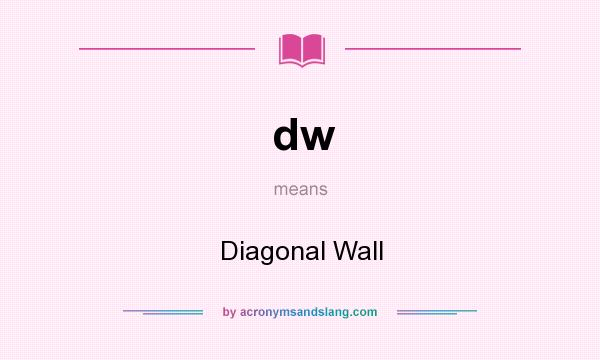 What does dw mean? It stands for Diagonal Wall