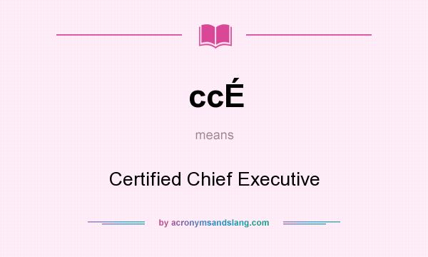 What does ccÉ mean? It stands for Certified Chief Executive