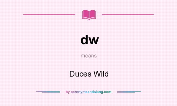 What does dw mean? It stands for Duces Wild