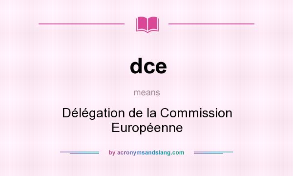 What does dce mean? It stands for Délégation de la Commission Européenne