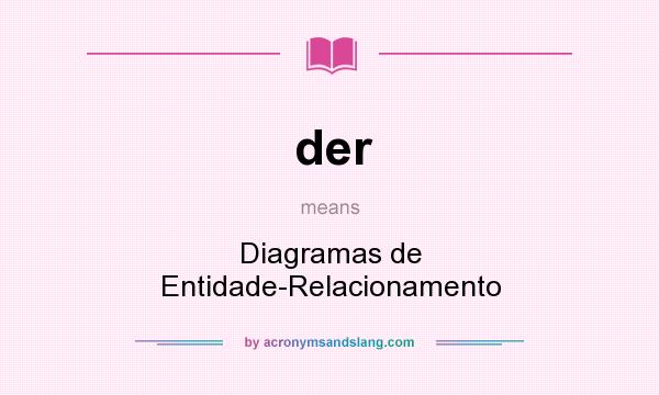 What does der mean? It stands for Diagramas de Entidade-Relacionamento