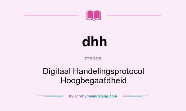 What does dhh mean? It stands for Digitaal Handelingsprotocol Hoogbegaafdheid