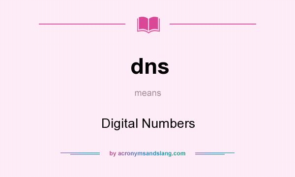 What does dns mean? It stands for Digital Numbers