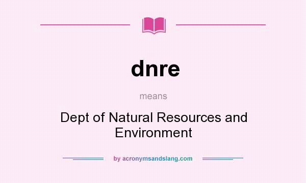 What does dnre mean? It stands for Dept of Natural Resources and Environment