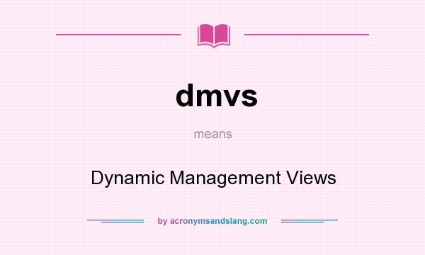 What does dmvs mean? It stands for Dynamic Management Views