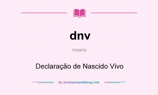 What does dnv mean? It stands for Declaração de Nascido Vivo