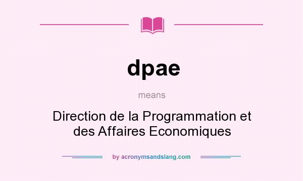 What does dpae mean? It stands for Direction de la Programmation et des Affaires Economiques