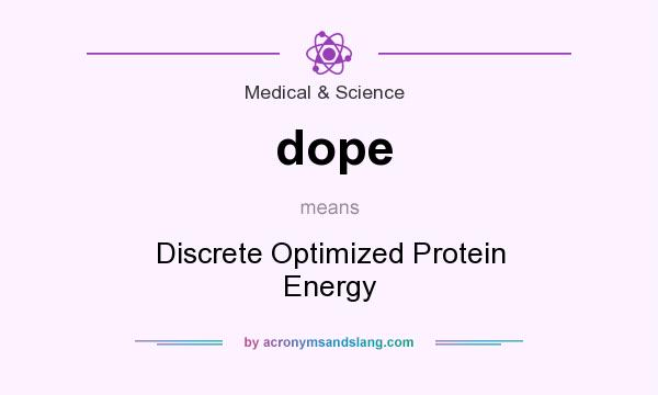 What does dope mean? It stands for Discrete Optimized Protein Energy