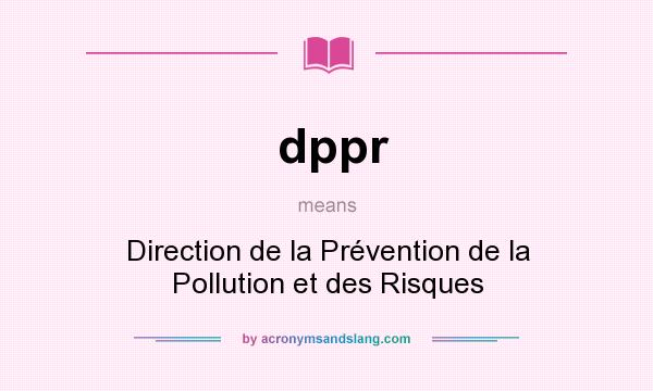 What does dppr mean? It stands for Direction de la Prévention de la Pollution et des Risques