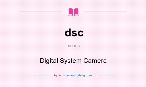 What does dsc mean? It stands for Digital System Camera