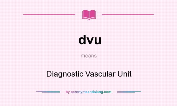 What does dvu mean? It stands for Diagnostic Vascular Unit