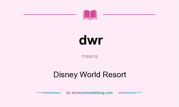 What does dwr mean? It stands for Disney World Resort