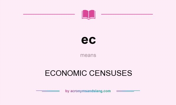 What does ec mean? It stands for ECONOMIC CENSUSES