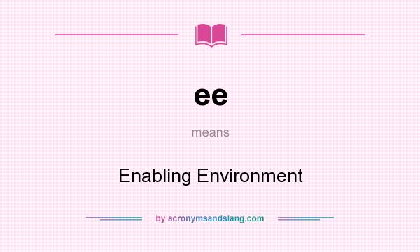 What does ee mean? It stands for Enabling Environment