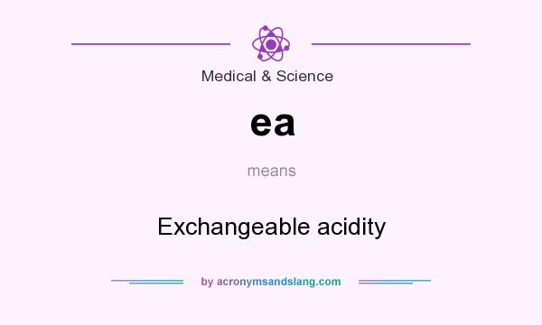 What does ea mean? It stands for Exchangeable acidity